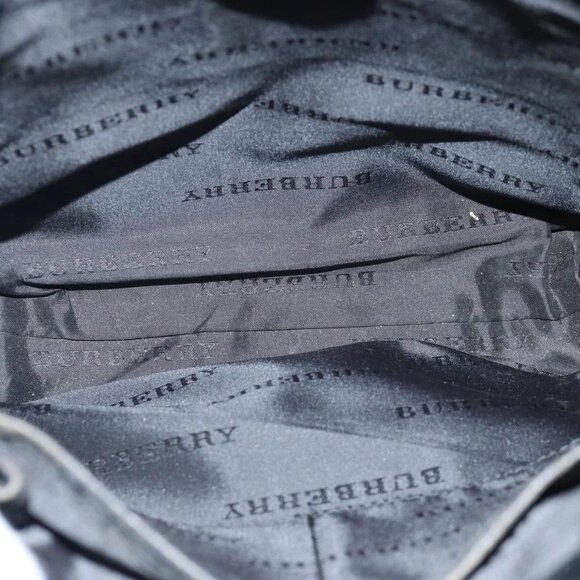 BURBERRY Nova Check Shoulder Bag Nylon Beige Black Auth - Picture 14 of 16